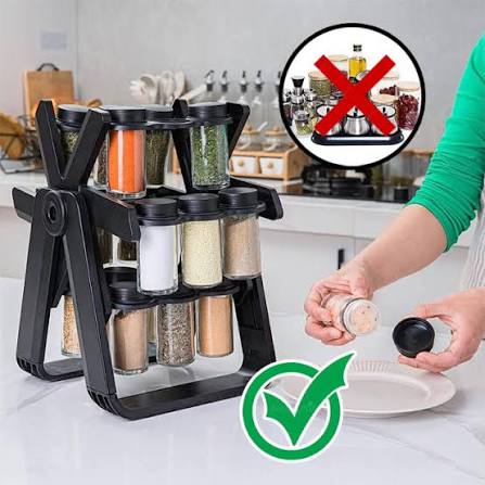Spice Rack Organizer With 18 Spice Jars